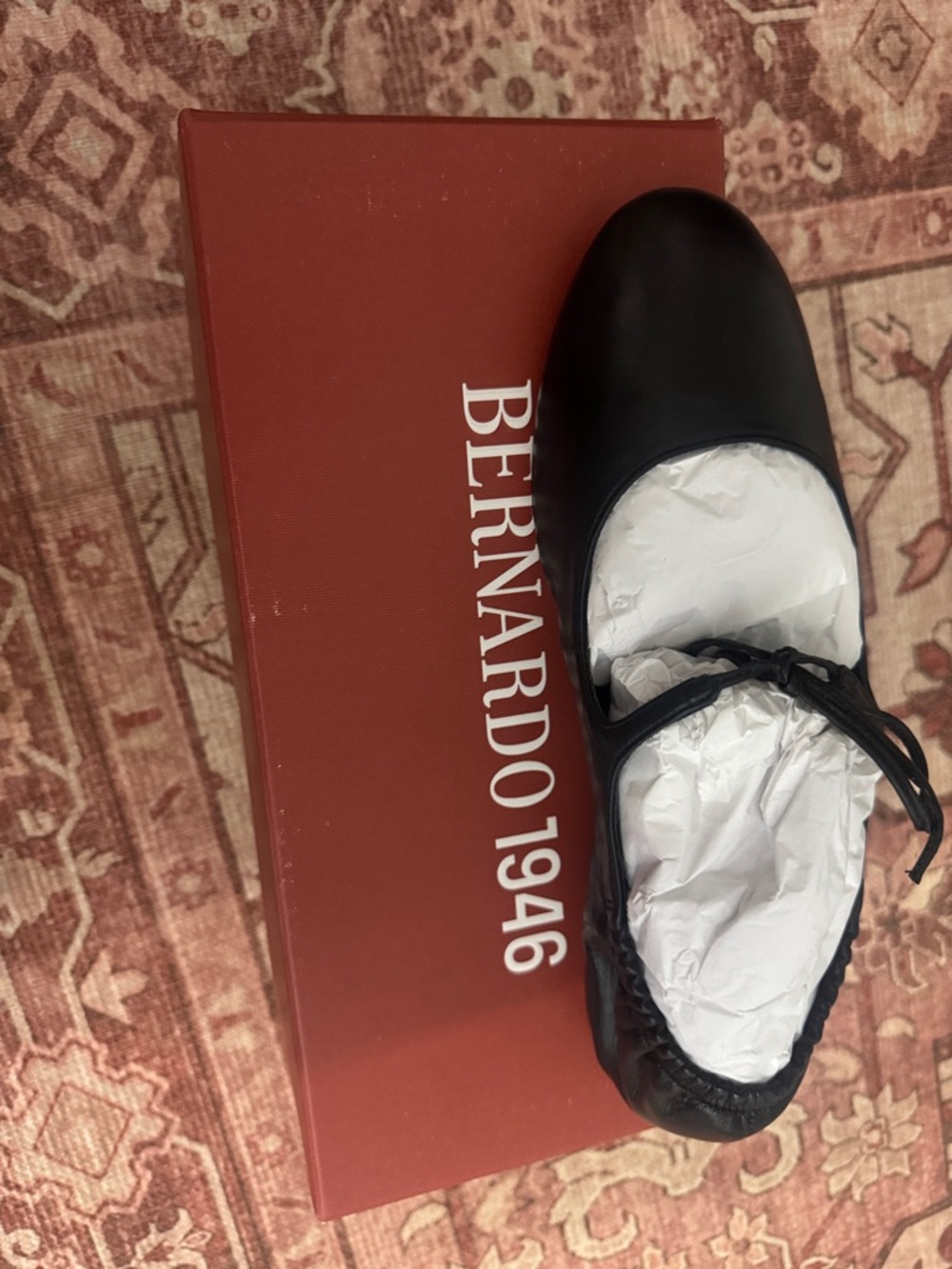 Bernardo Brand New in the box black flats Size 8. Fits more like a 7.5